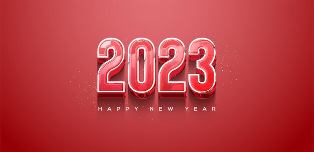 Felice anno nuovo 2023 numero sfondo lusso goffrato 3d