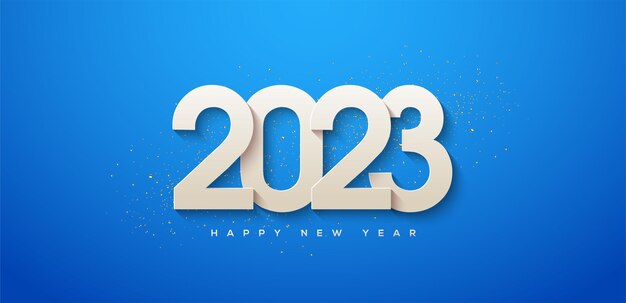 Felice anno nuovo 2023 poster banner vettore sfondo premium