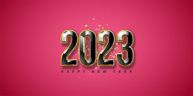 felice anno nuovo 2023 sfondo con illustrazione del numero 3D.
