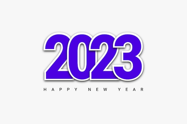 Felice anno nuovo 2023 testo tipografia design illustrazione vettoriale