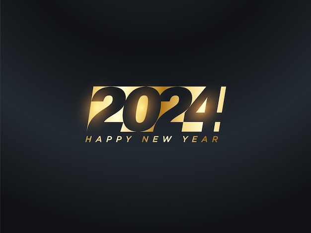 Felice anno nuovo 2024 illustrazione vettoriale del concetto di logo colorato