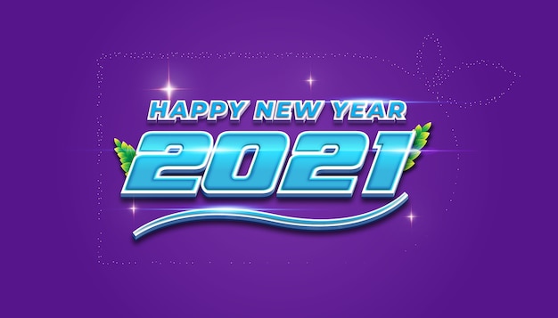 Felice anno nuovo 3D con effetto testo