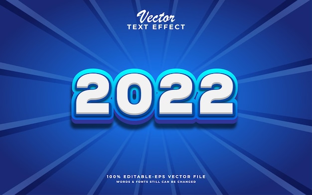 Felice anno nuovo modificabile effetto testo 3d design 2022