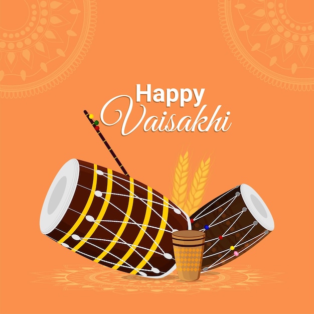 Felice baisakhi design piatto sfondo