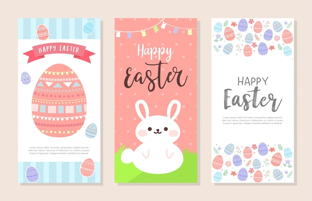 Felice banner verticale di Pasqua