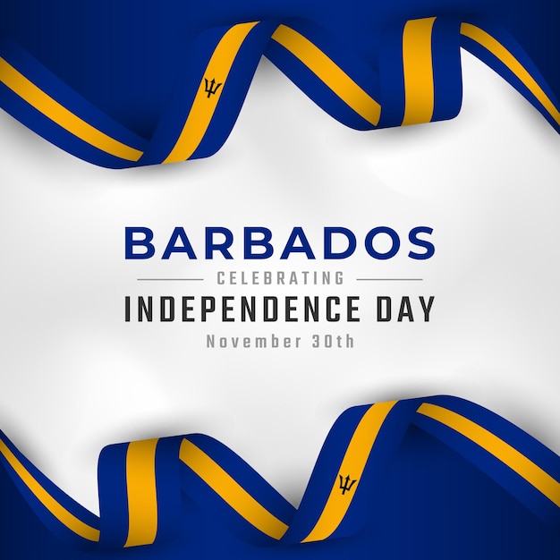 Felice Barbados Independence Day 30 novembre Celebrazione per Poster Banner Pubblicità Saluto