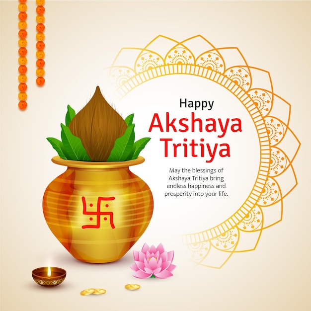 Felice biglietto di auguri per l'Akshaya Tritiya