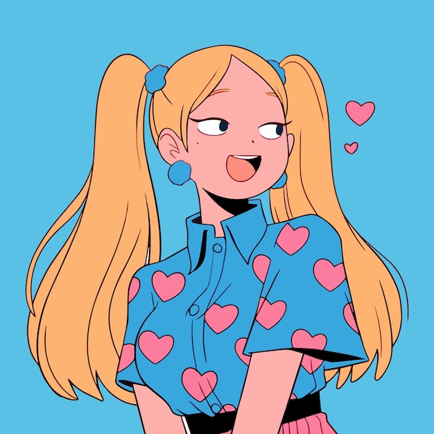 Felice biglietto di auguri per la Festa della Donna Felice Anime Girl