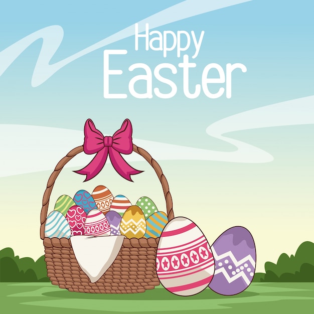 Felice cartone animato di carta pasqua