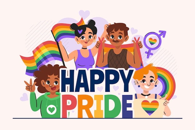 Felice celebrazione dell'orgoglio: mese dell'orgolio lgbtq+