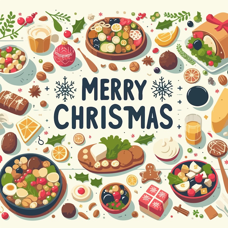 Vettore felice celebrazione di natale sfondo artistico illustrazione design semplice
