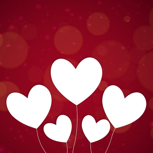 Felice Dia Dos Namorados Red White Hearts Background Social Media Design Banner Vettore gratuito