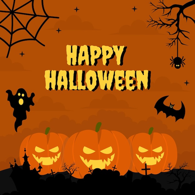felice disegno di illustrazione vettoriale di halloween