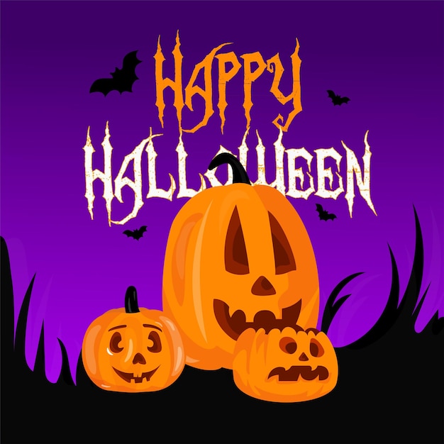 Felice disegno di sfondo di Halloween con la zucca