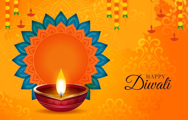 Felice Diwali Celebrazione della festa delle luci Indiano decorativo Diwali sfondo