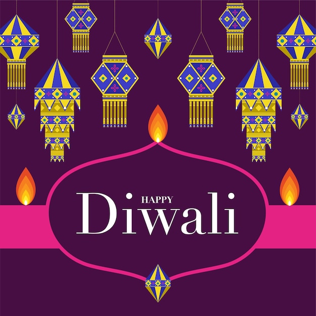 Felice Diwali Deepavali o Dipavali il festival