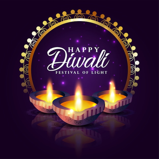 Felice diwali festival di sfondo chiaro