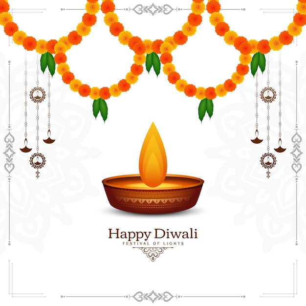 Felice Diwali tradizionale festival indiano vettore decorativo del fondo
