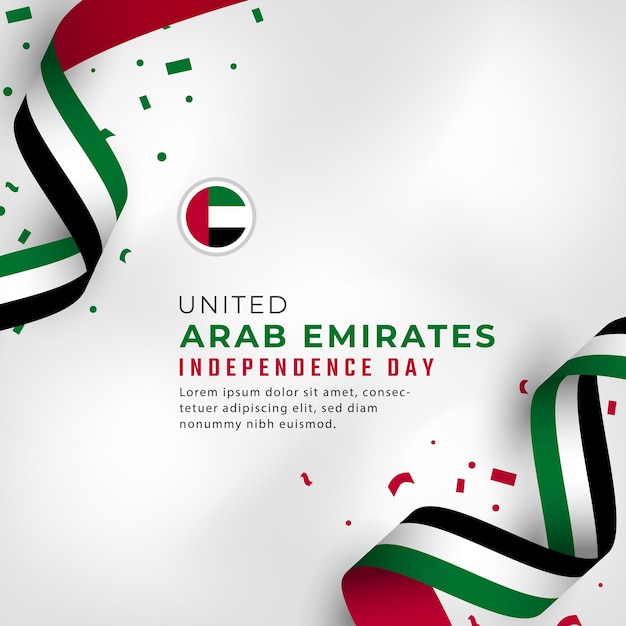 Felice festa dell'indipendenza degli Emirati Arabi Uniti il 2 dicembre illustrazione del disegno vettoriale di celebrazione