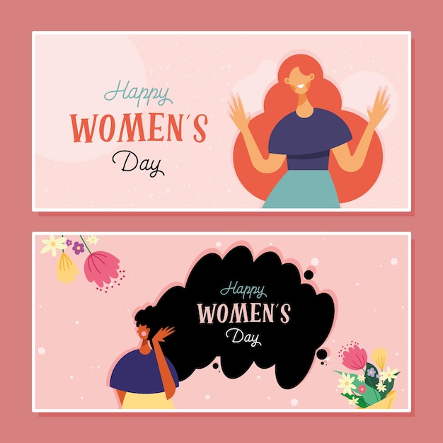 Felice festa della donna banner stile orizzontale
