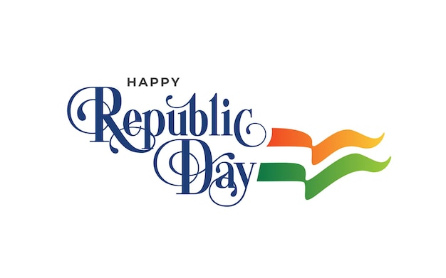 Felice festa della Repubblica indiana celebrazione testo sfondo tipografico Design