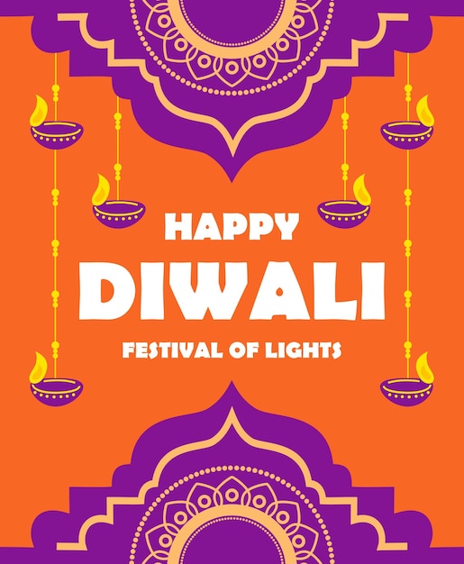 felice festa di diwali delle luci bandiera