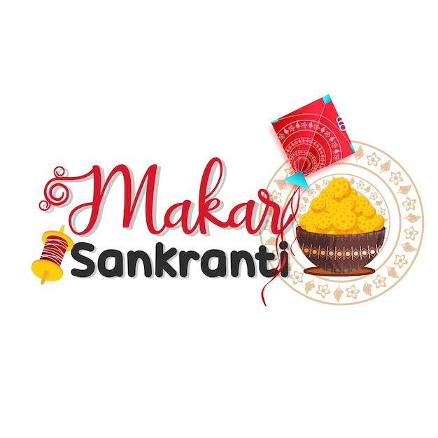Felice festa di Makar Sankranti in India sullo sfondo del festival