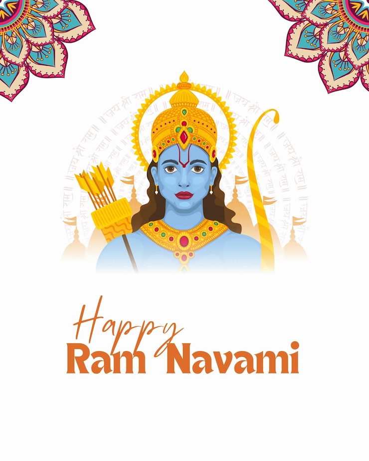 Vettore felice festa di ram navami dell'india abstract vector illustration design