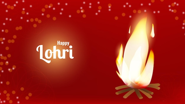 Felice festa indiana di Lohri fuoco luminoso