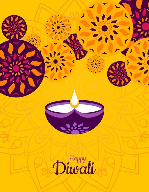 felice festival di Diwali con lampada ad olio celebrazione di sfondo