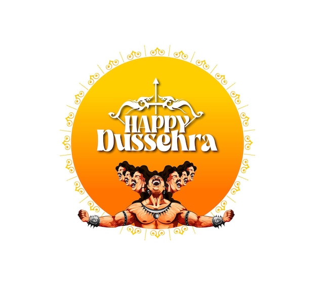 Felice festival di Dussehra dell'India. di Lord Rama che uccide Ravana