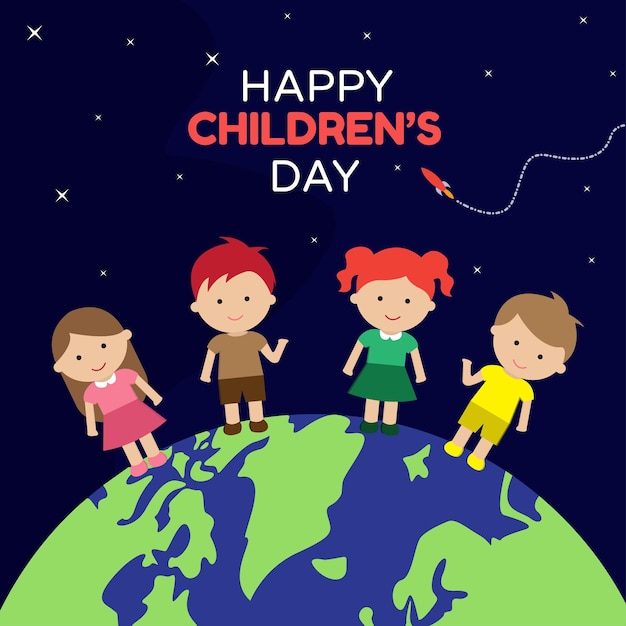 felice giornata dei bambini Giornata mondiale dei bambini sfondo vettoriale