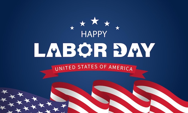 Felice Giornata del Lavoro negli Stati Uniti d'America illustrazione vettoriale di sfondo