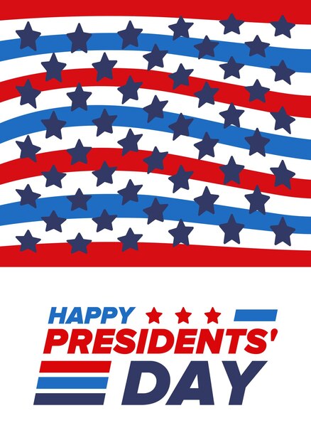 Felice Giorno dei Presidenti negli Stati Uniti Washington compleanno Festa federale in America Vettore