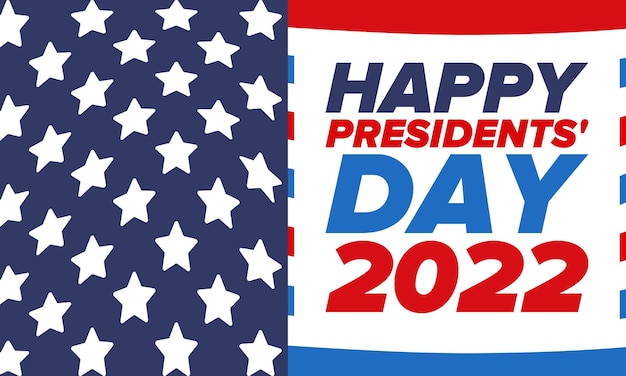 Felice Giorno dei Presidenti negli Stati Uniti Washington compleanno Festa federale in America Vettore