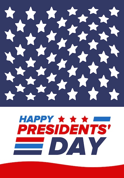 Felice Giorno dei Presidenti negli Stati Uniti Washington compleanno Festa federale in America Vettore