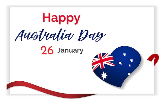 Felice giorno dell'Australia lettering Mappa dell'Australia con bandiera Illustrazione vettoriale