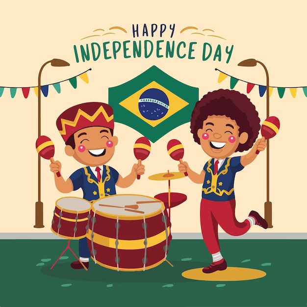 felice giorno dell'indipendenza brasiliano vector illustration design