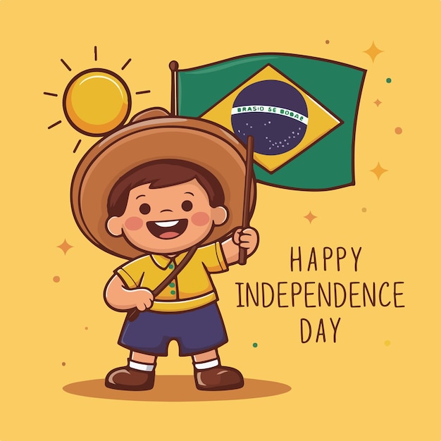 felice giorno dell'indipendenza brasiliano vector illustration design