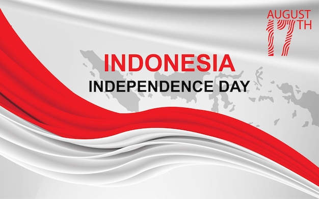 Felice Giorno dell'Indipendenza Indonesia sotto forma di banner