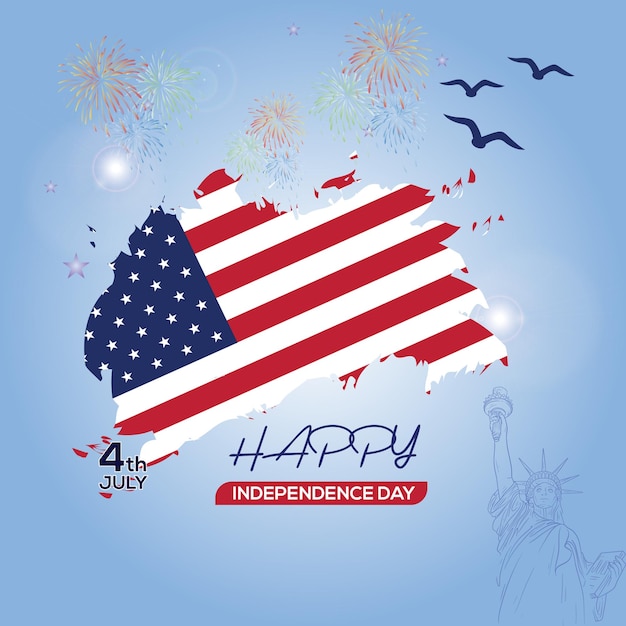 Felice giorno dell'indipendenza USA 4 luglio Desing