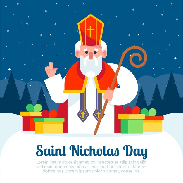 Felice giorno di san nicola design piatto
