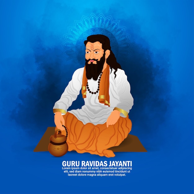 Felice guru ravidas jayanti illustrazione vettoriale sfondo