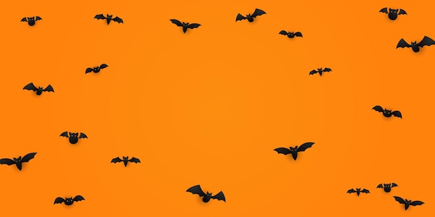 Felice Halloween Banner illustrazione vettoriale con pipistrelli splendidamente disposti