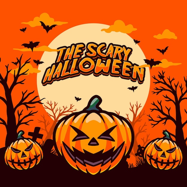 Felice halloween design piatto sfondo
