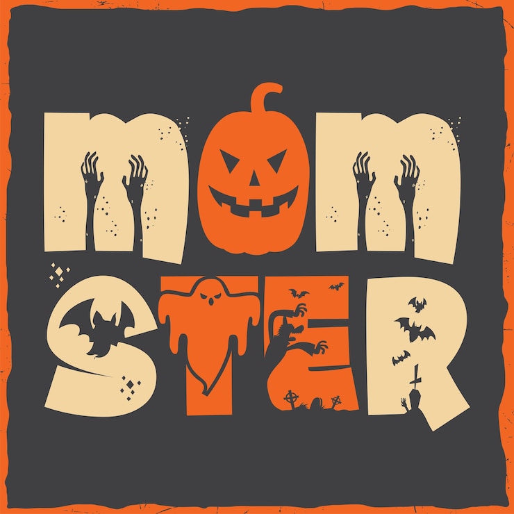 Vettore felice halloween festa spaventosa zucca illustrazione stampa citazione retrò vintage t-shirt svg design