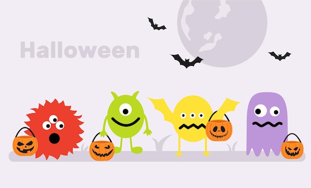 Felice Halloween. Mostro colorato silhouette testa faccia icona linea impostata. Bambino divertente spaventoso del fumetto sveglio