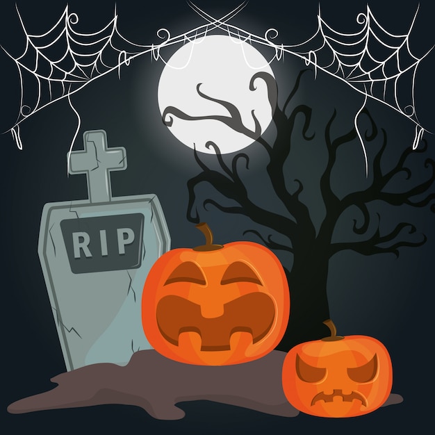 Felice halloween notte spaventosa dei cartoni animati