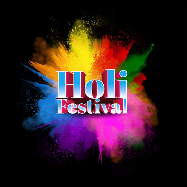 Felice Holi Festival dei colori Illustrazione di Gulal colorato per Holi,