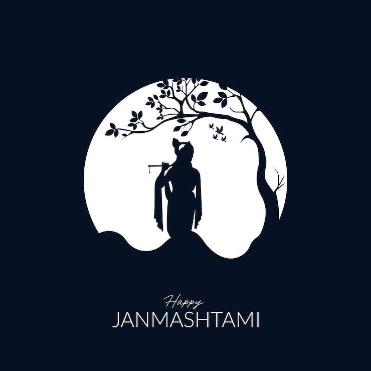 Vettore felice janmashtami design concept post sui social media